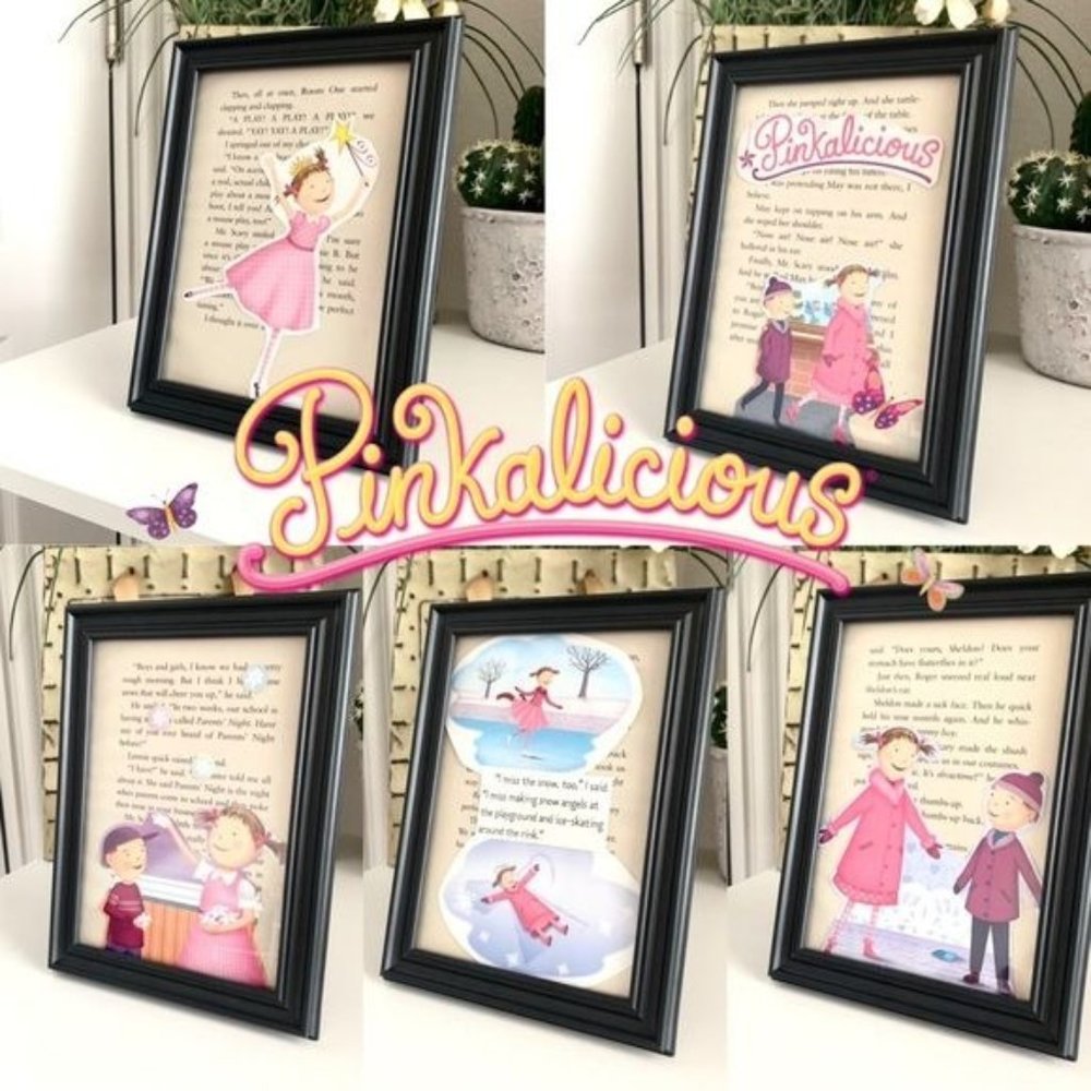 Set of 5 Pinkalicious  Theme 5x7 Framable Collages